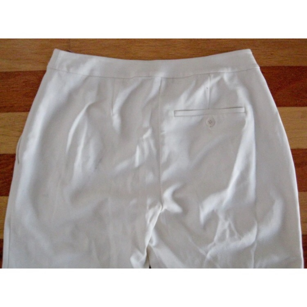NEW EILEEN FISHER WHITE PLEATED STRETCH ANKLE PANTS TROUSERS SIZE 0 NWT $258 - Picture 6 of 7